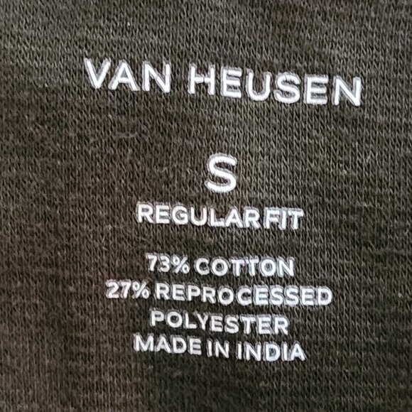 Van Heusen Green Black Pullon Cotton Reprocessed Poly LS Regular Fit Sweater SM - Picture 14 of 16